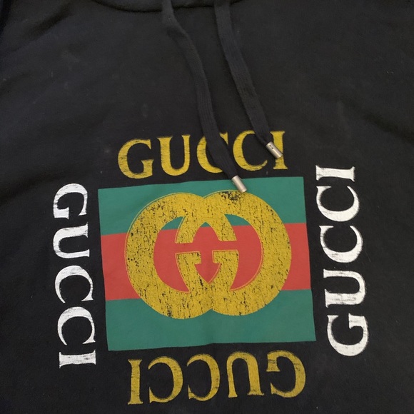 Oversize Sweatshirt Hoodie with Gucci logo SIZE L - Picture 3 of 8